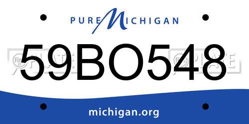 59BO548 Michigan License Plate