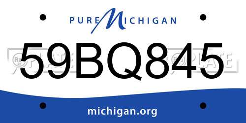 59BQ845 Michigan License Plate