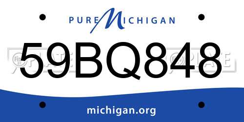 59BQ848 Michigan License Plate