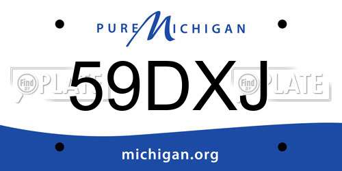 59DXJ Michigan License Plate