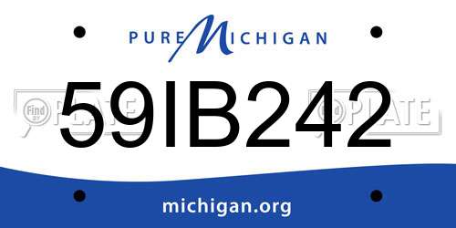 59IB242 Michigan License Plate