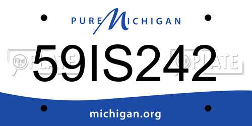 59IS242 Michigan License Plate