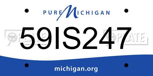 59IS247 Michigan License Plate