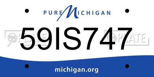 59IS747 Michigan License Plate