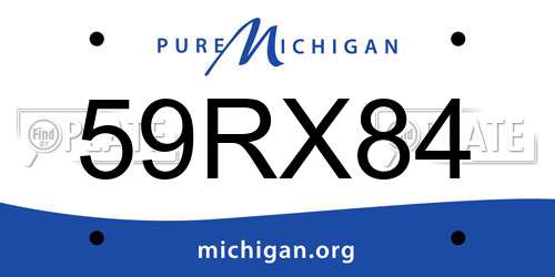 59RX84 Michigan License Plate