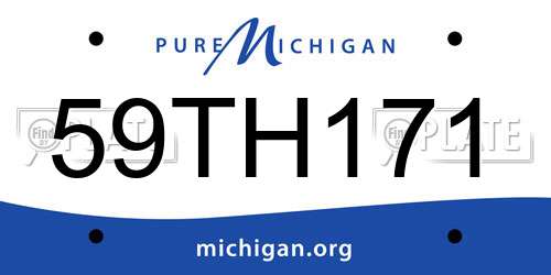 59TH171 Michigan License Plate