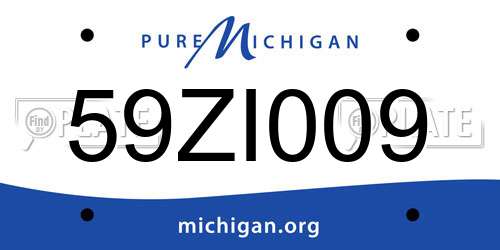 59ZI009 Michigan License Plate