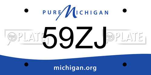 59ZJ Michigan License Plate