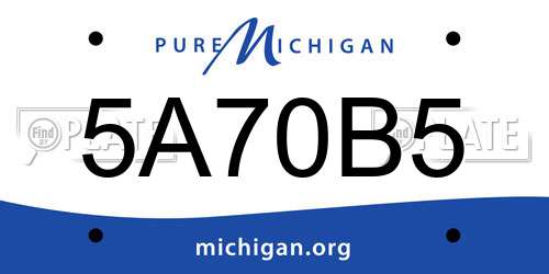 5A70B5 Michigan License Plate