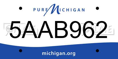 5AAB962 Michigan License Plate