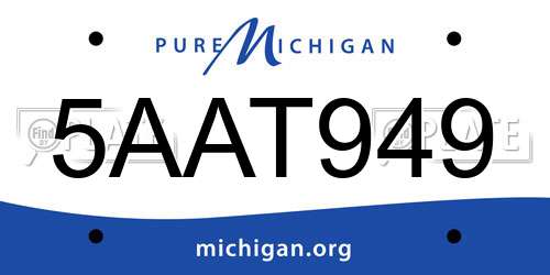 5AAT949 Michigan License Plate