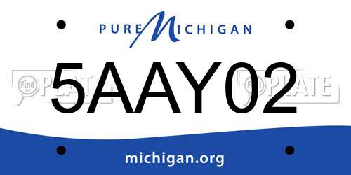 5AAY02 Michigan License Plate