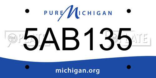 5AB135 Michigan License Plate