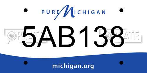 5AB138 Michigan License Plate