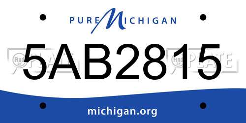 5AB2815 Michigan License Plate