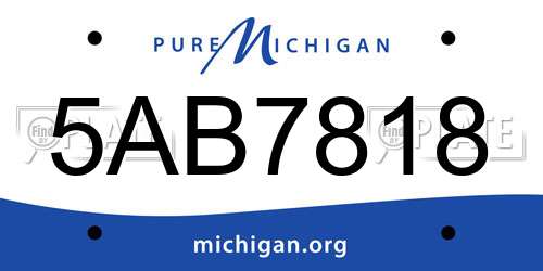 5AB7818 Michigan License Plate