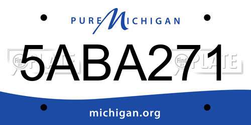 5ABA271 Michigan License Plate