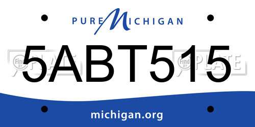 5ABT515 Michigan License Plate