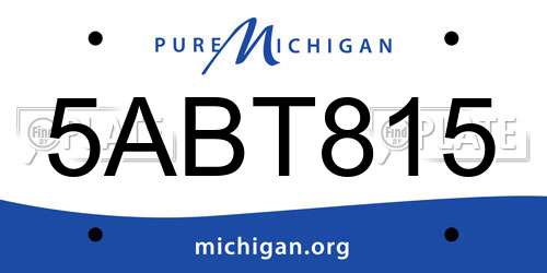 5ABT815 Michigan License Plate