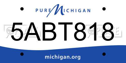 5ABT818 Michigan License Plate