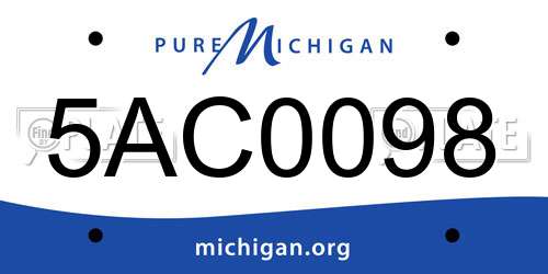 5AC0098 Michigan License Plate