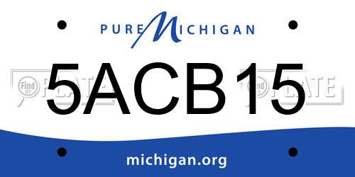 5ACB15 Michigan License Plate