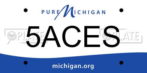 5ACES Michigan License Plate