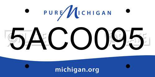 5ACO095 Michigan License Plate