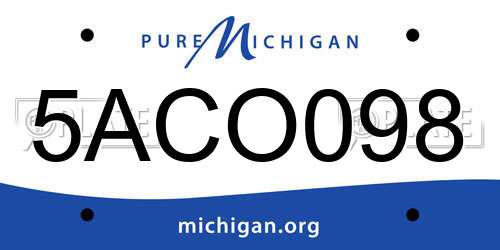 5ACO098 Michigan License Plate