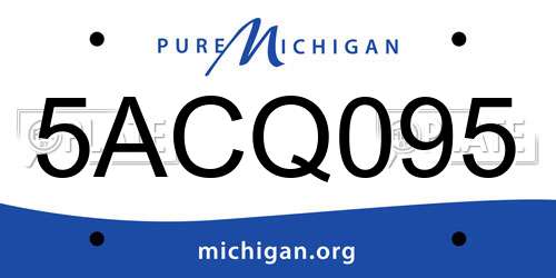 5ACQ095 Michigan License Plate