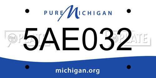 5AE032 Michigan License Plate
