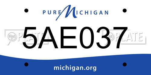 5AE037 Michigan License Plate