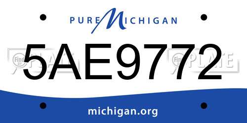 5AE9772 Michigan License Plate
