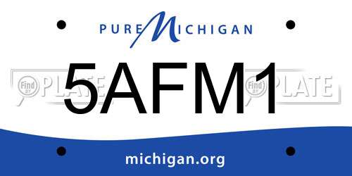 5AFM1 Michigan License Plate