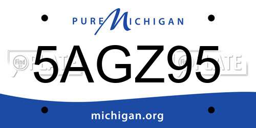 5AGZ95 Michigan License Plate