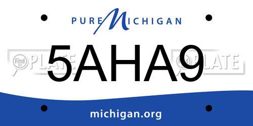 5AHA9 Michigan License Plate