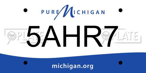 5AHR7 Michigan License Plate
