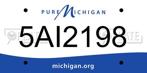 5AI2198 Michigan License Plate