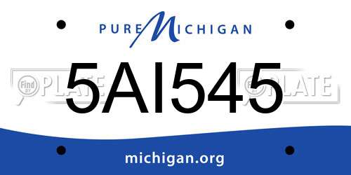 5AI545 Michigan License Plate