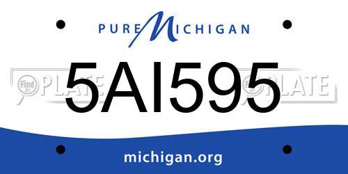 5AI595 Michigan License Plate