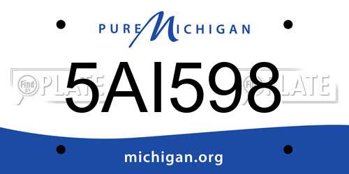5AI598 Michigan License Plate