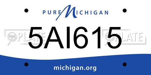 5AI615 Michigan License Plate