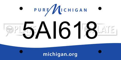5AI618 Michigan License Plate