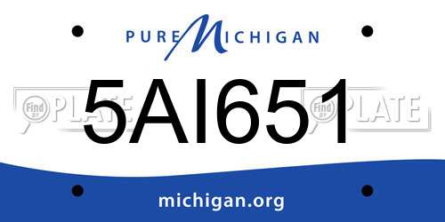 5AI651 Michigan License Plate