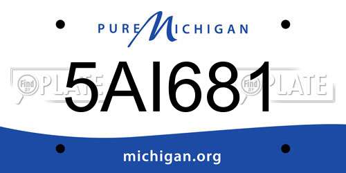 5AI681 Michigan License Plate