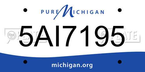5AI7195 Michigan License Plate
