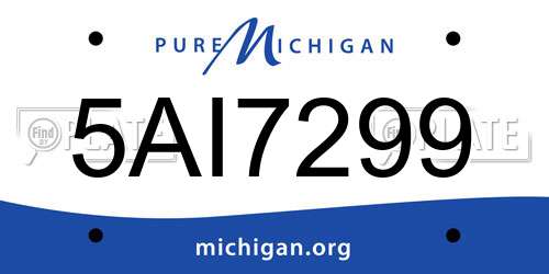 5AI7299 Michigan License Plate