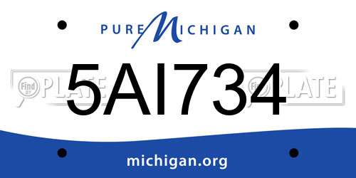 5AI734 Michigan License Plate