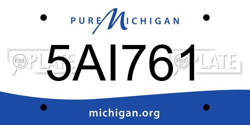 5AI761 Michigan License Plate