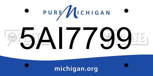 5AI7799 Michigan License Plate